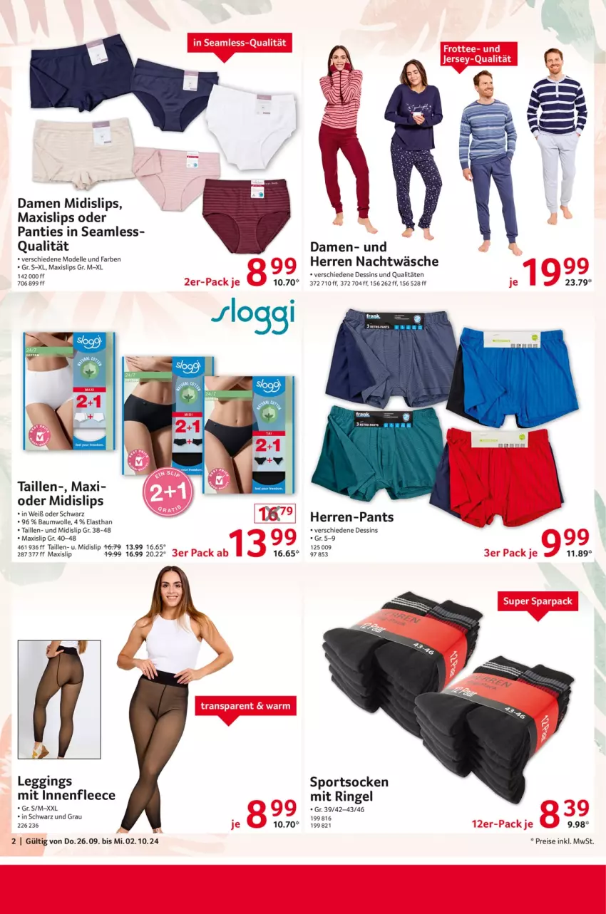 Aktueller Prospekt Selgros - Non Food - von 26.09 bis 02.10.2024 - strona 2 - produkty: Bau, baumwolle, dell, eis, elle, gin, herren-pants, leggings, Mode, Pants, reis, ring, slip, slips, socken, Sport, sportsocken, Ti, wolle