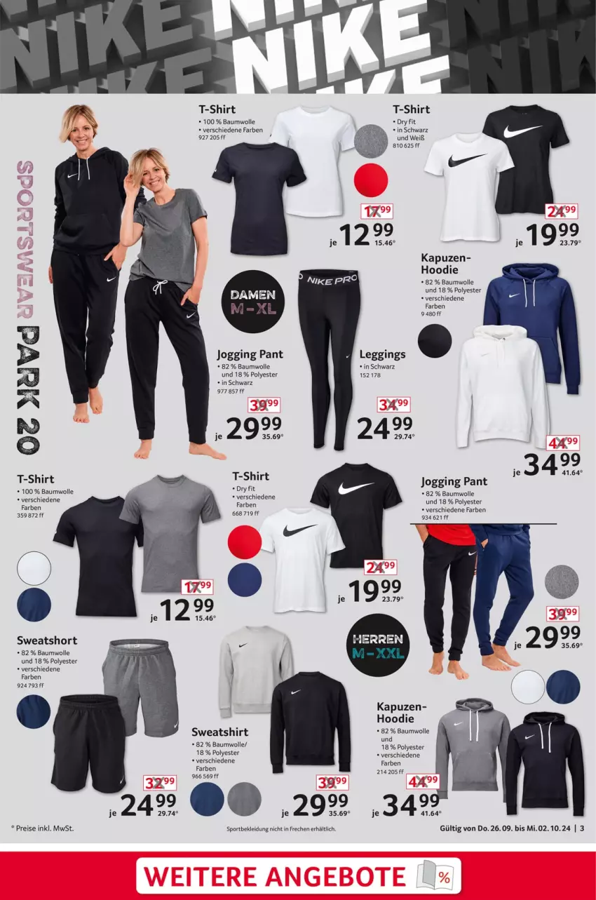 Aktueller Prospekt Selgros - Non Food - von 26.09 bis 02.10.2024 - strona 3 - produkty: Bau, baumwolle, eis, gin, kleid, Kleidung, leggings, reis, shirt, Sport, Sweatshirt, T-Shirt, Ti, wolle