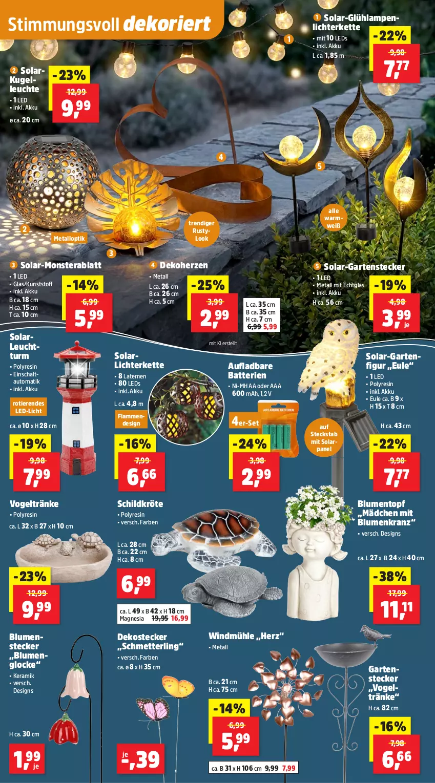 Aktueller Prospekt Thomas Philipps - von 04.05 bis 09.05.2026 - strona 12 - produkty: akku, auto, batterie, batterien, blume, blumen, elle, Garten, Kette, Kranz, Kugel, lamm, Lampe, laterne, led-licht, leds, Leuchte, lichterkette, Mett, monster, Monstera, Schal, Schmetterling, Ti, Tiere, topf