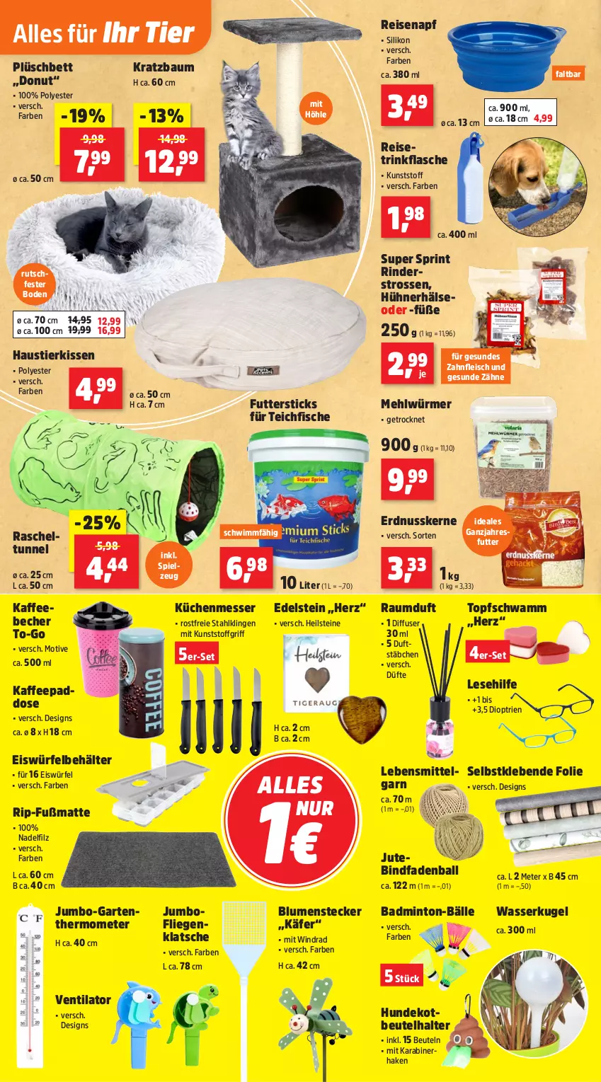 Aktueller Prospekt Thomas Philipps - von 04.05 bis 09.05.2026 - strona 14 - produkty: aust, Bad, ball, Bau, Becher, Behälter, bett, beutel, blume, blumen, Diffuser, Donut, eis, eiswürfel, erdnuss, fisch, fische, flasche, fleisch, Fliegenklatsche, Fußmatte, Garten, hühner, jumbo, käfer, kaffee, kaffeebecher, kissen, Kratzbaum, küche, Küchen, Kugel, lebensmittel, Liege, mehl, messer, mint, nuss, Plüsch, Raumduft, reis, rind, rinder, schwamm, spielzeug, Stier, thermometer, Ti, topf, Topfschwamm, trinkflasche, ventilator, wasser, würfel