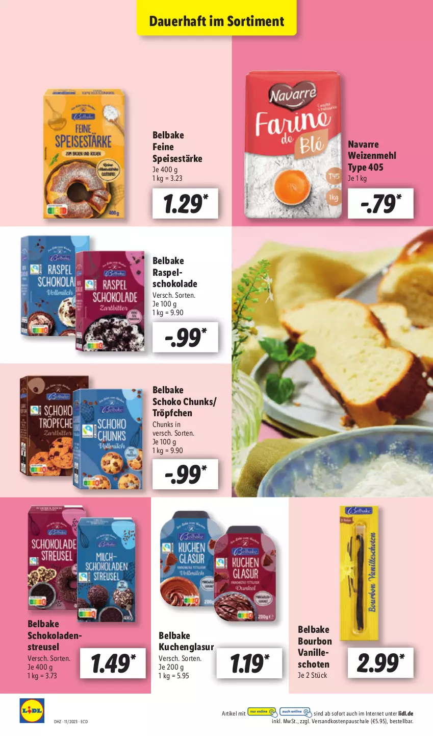 Aktueller Prospekt Lidl - Aktionsprospekt - von 13.03 bis 18.03.2023 - strona 18 - produkty: auer, bourbon, bourbon vanille, eis, kuchen, mehl, ndk, Schal, Schale, schoko, schokolade, schokoladen, Ti, type 405, vanille, weizenmehl