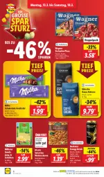 Gazetka promocyjna Lidl - Aktionsprospekt - Gazetka - ważna od 18.03 do 18.03.2023 - strona 6 - produkty: aktionspreis, alesto, bohne, bohnen, Bona, drink, eduscho, eis, elle, energy drink, gouda, gouda jung, Milbona, milka, milka schokolade, natur, ndk, nuss, Ofen, pizza, reis, Rockstar, Schal, Schale, schoko, schokolade, steinofen, steinofen pizza, teller, Ti, wagner, walnuss, walnusskerne, ZTE