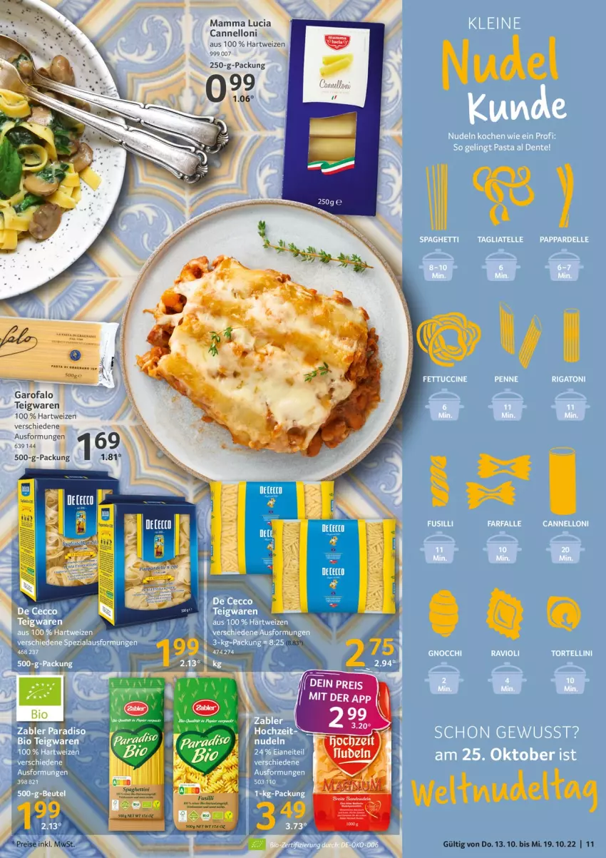 Aktueller Prospekt Selgros - Food - von 13.10 bis 19.10.2022 - strona 11 - produkty: hartweizen, mam, pasta, teigwaren, Ti