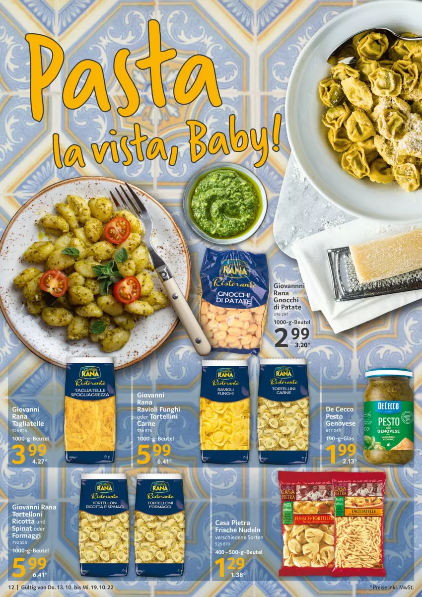 Aktueller Prospekt Selgros - Food - von 13.10 bis 19.10.2022 - strona 12 - produkty: beutel, elle, gnocchi, maggi, ravioli, tagliatelle, torte, tortelloni