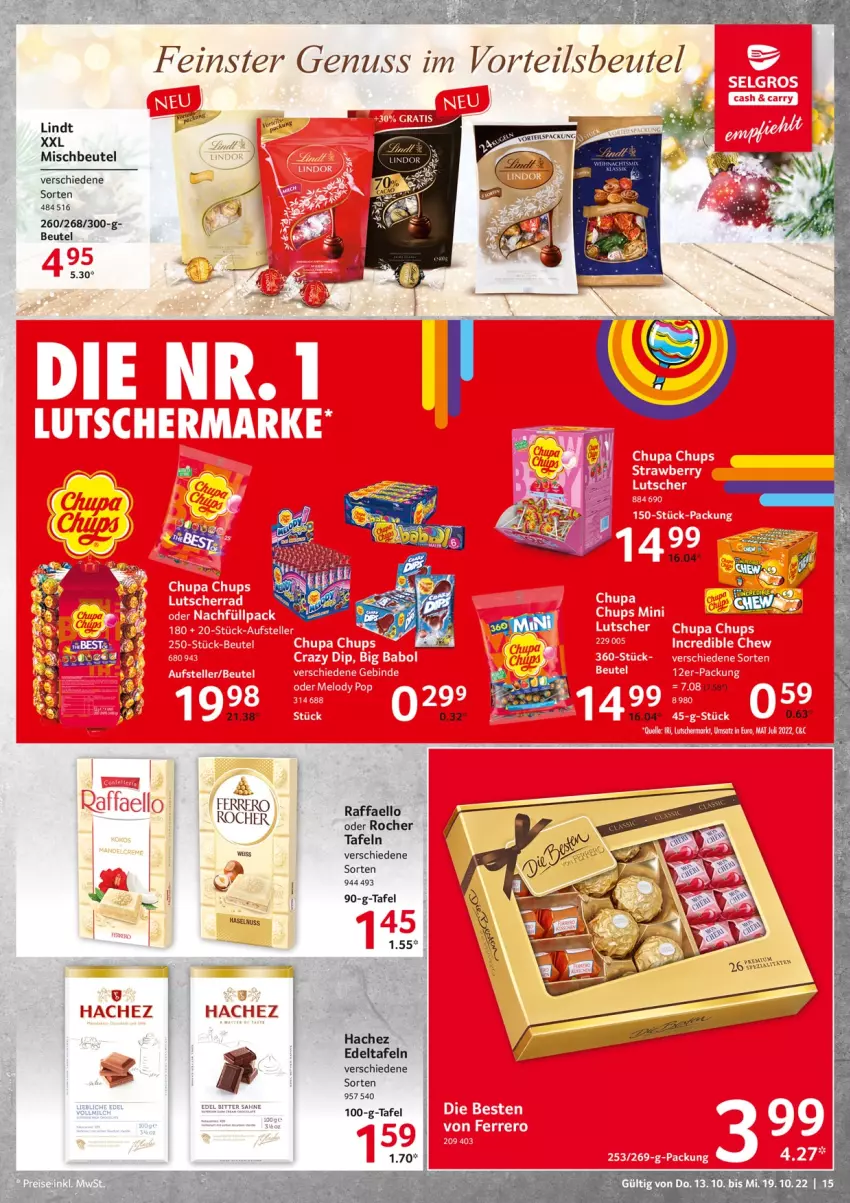 Aktueller Prospekt Selgros - Food - von 13.10 bis 19.10.2022 - strona 15 - produkty: beutel, eis, Ergee, ferrero, lindt, milch, mint, sahne, Ti, vollmilch