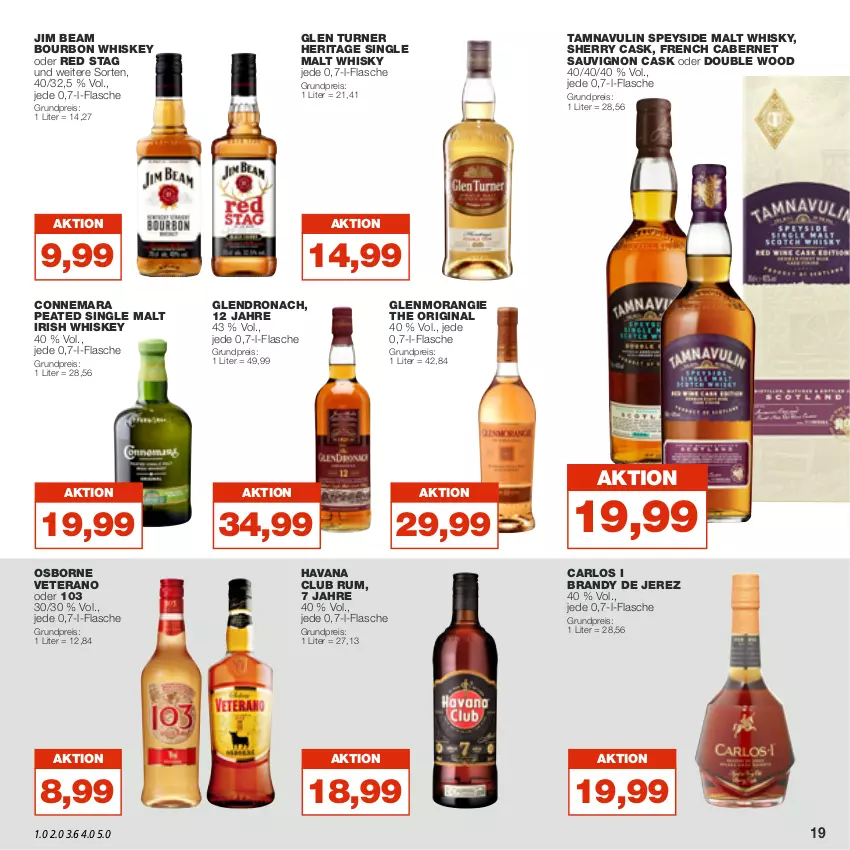 Aktueller Prospekt Real - von 14.11 bis 19.11.2022 - strona 19 - produkty: arlo, bourbon, bourbon whiskey, cabernet, cabernet sauvignon, eis, flasche, gin, Havana Club, irish whiskey, jim beam, osborne, reis, rum, sauvignon, single malt, Ti, veterano, whiskey, whisky