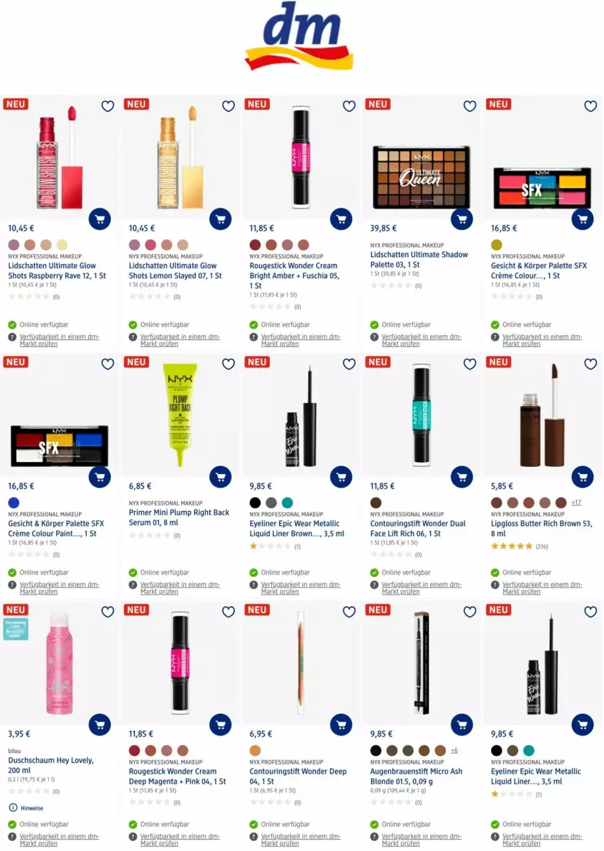 Aktueller Prospekt Dm Drogerie - Prospekte - von 01.09 bis 08.09.2022 - strona 4 - produkty: Amber, bio, butter, chia, creme, eis, Eyeliner, Lipgloss, Palette, raspberry, ring, rouge, rum, Serum, Ti