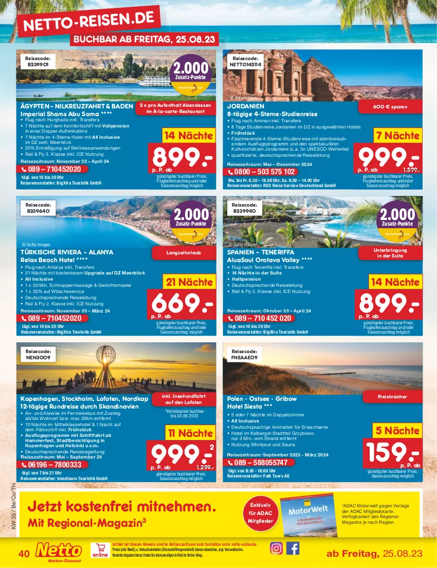 Aktueller Prospekt Netto Marken-Discount - Filial-Angebote - von 28.08 bis 02.09.2023 - strona 42 - produkty: Bad, Berger, Brei, buch, eis, Gesichtsmaske, Jordan, kracher, magazin, Maske, ndk, pool, pril, reis, reiseveranstalter, rel, Ria, ring, rwe, Ti, trendtours touristik gmbh, uhr, vorteilspreis, Whirlpool