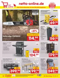 Gazetka promocyjna Netto Marken-Discount - Filial-Angebote - Gazetka - ważna od 02.09 do 02.09.2023 - strona 32 - produkty: angebot, angebote, Bank, bier, Bierzeltgarnitur, discount, edelstahl, eis, garnitur, Garten, gartenmöbel, gasgrill, grill, grillfläche, grillrost, hochdruckreiniger, hocker, Holz, K2, Kette, kissen, korb, kracher, möbel, ndk, pflanze, pflanzen, reiniger, reis, säge, Schal, Schale, Sofa, strandkorb, Ti, tisch, Zelt