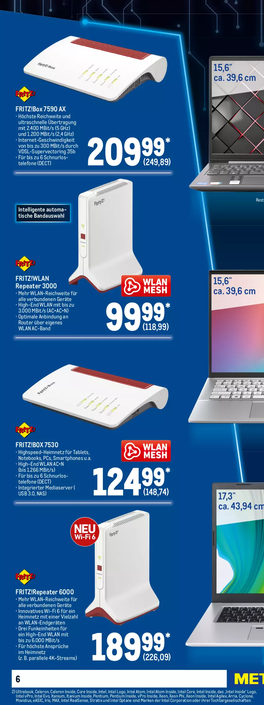 Aktueller Prospekt Metro - Technik Spezial - von 06.10 bis 19.10.2022 - strona 10 - produkty: acer, Alwa, aust, auto, celeron, deo, Elektro, elle, ente, festplatte, fritz, Intel, Laptop, latte, mac, monitor, notebook, notebooks, Pentium, radeon, Ria, ring, Router, smartphone, smartphones, Software, spee, ssd, tablet, Tablets, telefon, teller, Ti, tisch, top-hit, uhd, usb, VivoBook