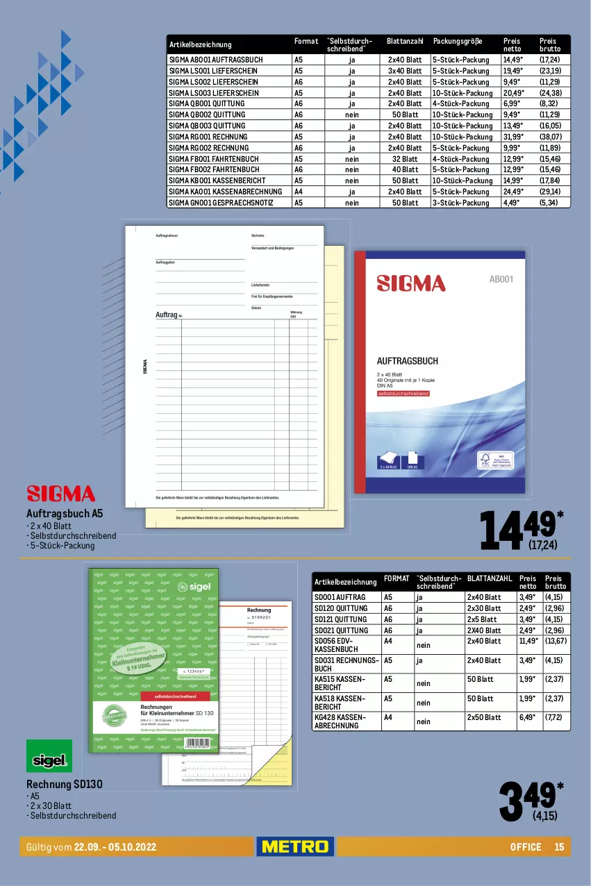 Aktueller Prospekt Metro - Office Spezial - von 22.09 bis 05.10.2022 - strona 15 - produkty: Bleistift, boss, Brei, brut, buch, decke, eis, elle, Fineliner, gin, kraft, office, reis, Roller, rwe, sigma, stabilo, stifte, teller, textmarker, Ti, tisch, Tischset, top-hit