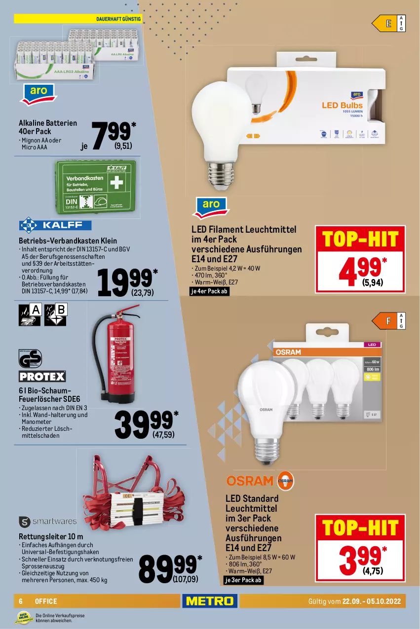 Aktueller Prospekt Metro - Office Spezial - von 22.09 bis 05.10.2022 - strona 6 - produkty: batterie, batterien, bio, brut, dip, eis, Elektro, elle, leuchtmittel, ndk, office, papier, reis, Schrank, shake, smartphone, Tastatur, teller, Ti, top-hit, Verbandkasten