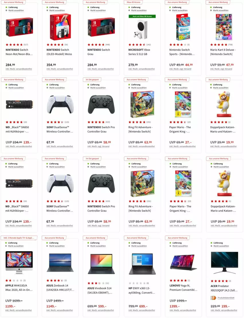 Aktueller Prospekt Media Markt - Prospekte - von 19.05 bis 26.05.2022 - strona 11 - produkty: ACC, acer, Apple, asus, dell, eis, HP, lack, lenovo, mac, Mode, ndk, nintendo, Nintendo Switch, rel, ring, Roller, rwe, sony, Sport, tasse, Ti, versandkostenfrei, VivoBook, Xbox, Yo