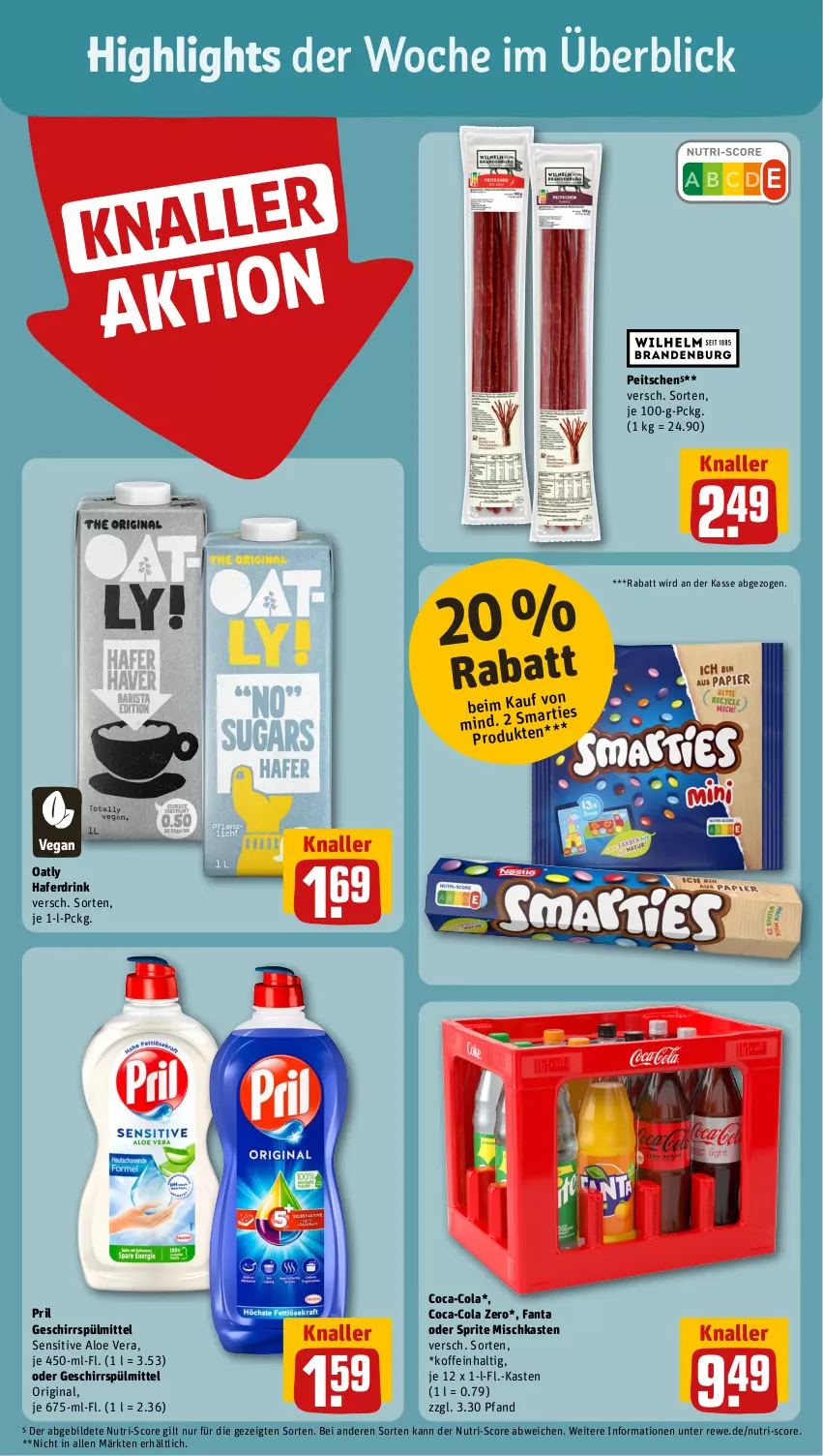 Aktueller Prospekt Rewe - Prospekte - von 11.09 bis 16.09.2023 - strona 2 - produkty: aloe vera, coca-cola, cola, drink, fanta, fanta oder, fanta oder sprite, geschirr, geschirrspülmittel, gin, hafer, Haferdrink, oder sprite, pril, sprite, spülmittel, Ti