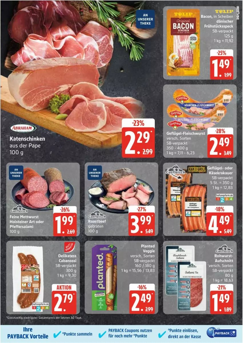 Aktueller Prospekt Edeka - Prospekte - von 02.06 bis 07.06.2025 - strona 11 - produkty: auer, aufschnitt, bacon, coupon, coupons, eis, fleisch, fleischwurst, Geflügel, Geflügel-Fleischwurst, Käse, katenschinken, krakauer, payback, reis, Rohwurst, schinken, Ti, wurst, ZTE