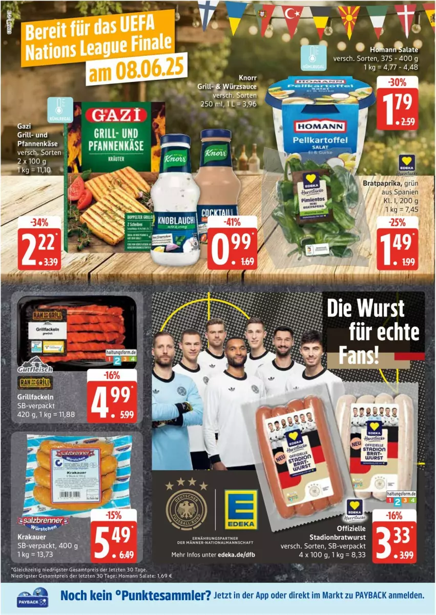 Aktueller Prospekt Edeka - Prospekte - von 02.06 bis 07.06.2025 - strona 2 - produkty: bratwurst, deka, eis, homann, kräuter, LG, payback, reis, salat, salate, tee, Ti, wurst, ZTE