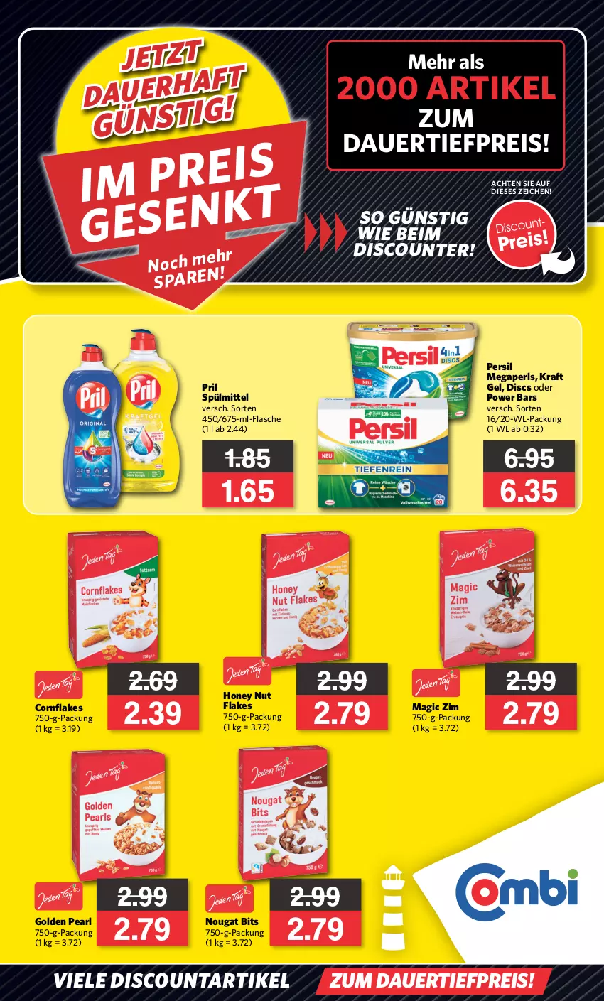 Aktueller Prospekt Combi - Prospekte - von 17.01 bis 03.02.2024 - strona 2 - produkty: angebot, angebote, auer, dauertiefpreis, discount, eis, flakes, flasche, kraft, megaperls, persil, pril, reis, spülmittel, Ti, tiefpreis