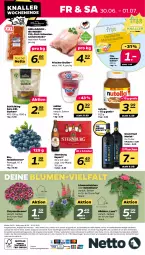 Gazetka promocyjna Netto - Woche 26 - Gazetka - ważna od 01.07 do 01.07.2023 - strona 24 - produkty: alle artikel ohne dekoration, angebot, ball, beere, beeren, bio, blume, blumen, butter, chrysanthemen, dekoration, eis, elle, flasche, froop, grand sud, grill, gurke, gurken, heidelbeere, heidelbeeren, LG, markenbutter, merl, merlot, Müller, müller froop, Nackensteak, nackensteaks, natur, nutella, reis, salz, schwein, schweine, schweinenacken, steak, steaks, Sternburg, Ti, topf, wein, weine