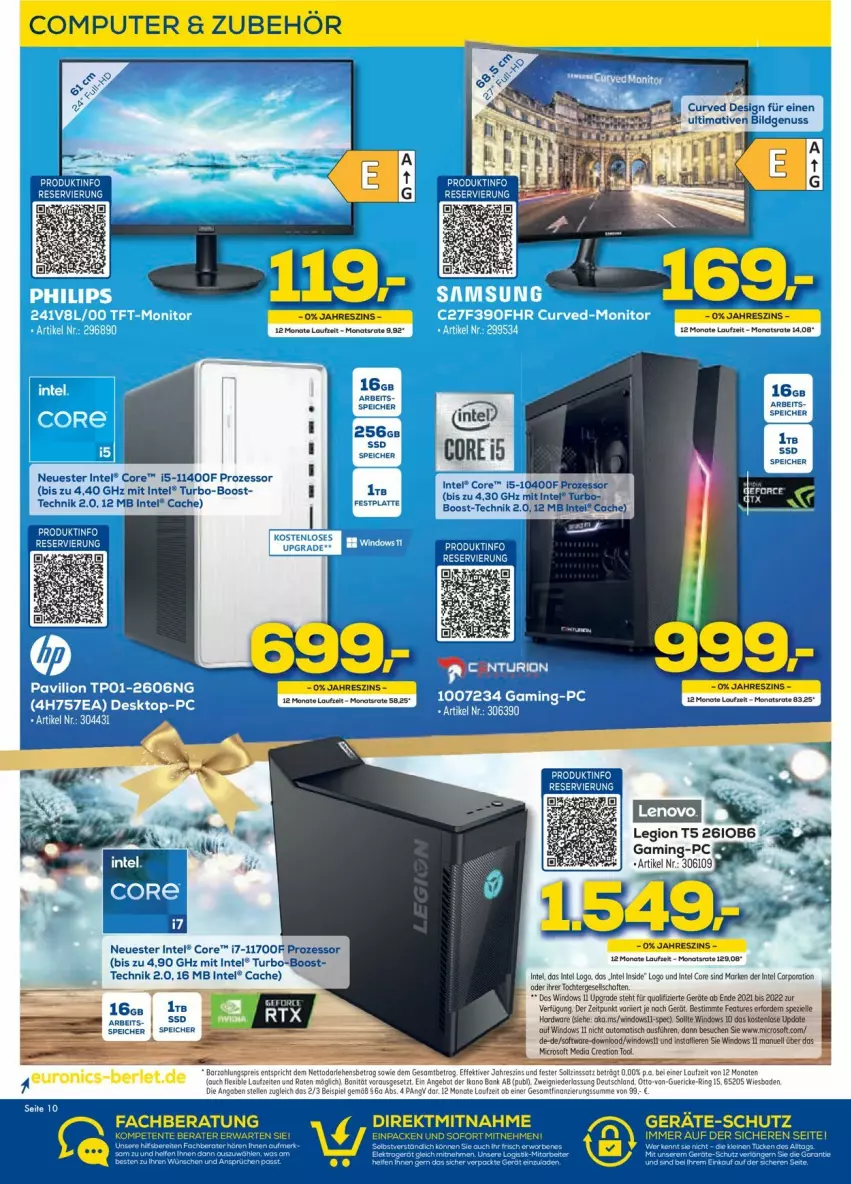 Aktueller Prospekt Euronics - Prospekte - von 15.12 bis 22.12.2021 - strona 10 - produkty: angebot, Bad, Bank, bett, eier, elle, festplatte, Intel, latte, nuss, ring, Spezi, ssd, Ti, tisch