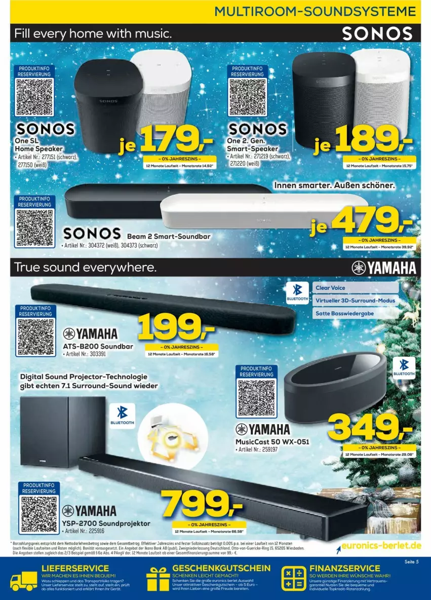 Aktueller Prospekt Euronics - Prospekte - von 15.12 bis 22.12.2021 - strona 5 - produkty: elle, mam, Projektor, Sonos, soundbar, Ti