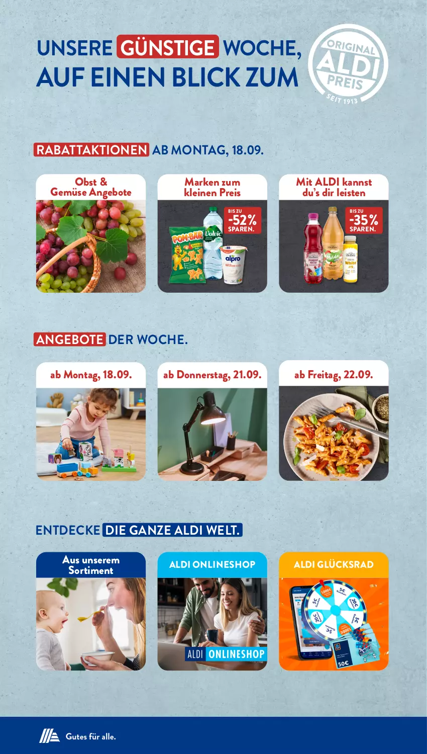 Aktueller Prospekt AldiSud - NÄCHSTE WOCHE - von 18.09 bis 23.09.2023 - strona 2 - produkty: aldi, angebot, angebote, decke, eis, leine, obst, reis, Ti