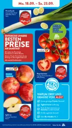 Gazetka promocyjna AldiSud - NÄCHSTE WOCHE - Gazetka - ważna od 23.09 do 23.09.2023 - strona 5 - produkty: aldi, angebot, bio, Bio-Obst, decke, eis, elle, kracher, obst, Obst und Gemüse, reis, rispentomaten, rum, Ti, tomate, tomaten, und gemüse, ZTE