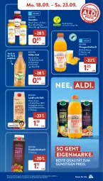 Gazetka promocyjna AldiSud - NÄCHSTE WOCHE - Gazetka - ważna od 23.09 do 23.09.2023 - strona 9 - produkty: aldi, alle artikel ohne dekoration, apfel, dekoration, direktsaft, eis, flasche, fleisch, frucht, fruchtfleisch, fruchtsaft, mit frucht, Multivitaminsaft, orange, orangen, reis, saft, smoothie, Ti, trauben, vita, ZTE