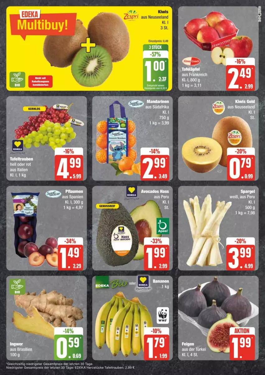 Aktueller Prospekt Edeka - Prospekte - von 28.09 bis 05.10.2024 - strona 5 - produkty: deka, eis, Elan, kiwi, pflaume, pflaumen, reis, tafeltrauben, Ti, trauben, ZTE