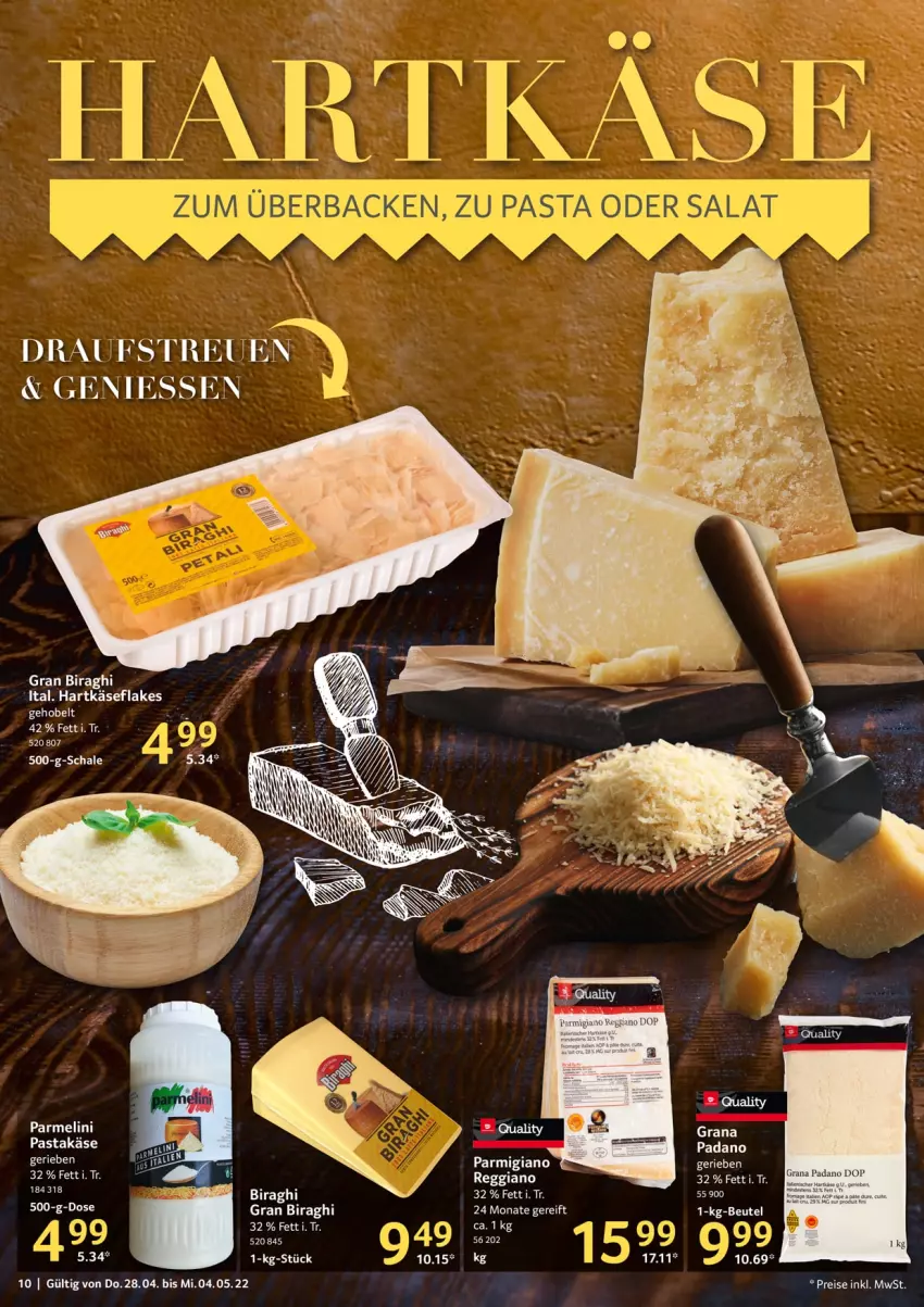 Aktueller Prospekt Selgros - Food - von 28.04 bis 04.05.2022 - strona 10 - produkty: axe, eis, flakes, grana, grana padano, hartkäse, Käse, padano, parmigiano, pasta, Rana, reggiano, reis, salat, tee, Ti