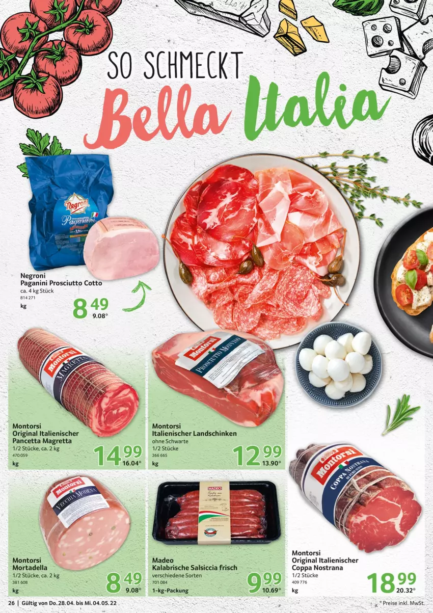 Aktueller Prospekt Selgros - Food - von 28.04 bis 04.05.2022 - strona 26 - produkty: dell, deo, eis, gin, landschinken, montorsi, mortadella, prosciutto, prosciutto cotto, Rana, reis, salsiccia, schinken, Ti