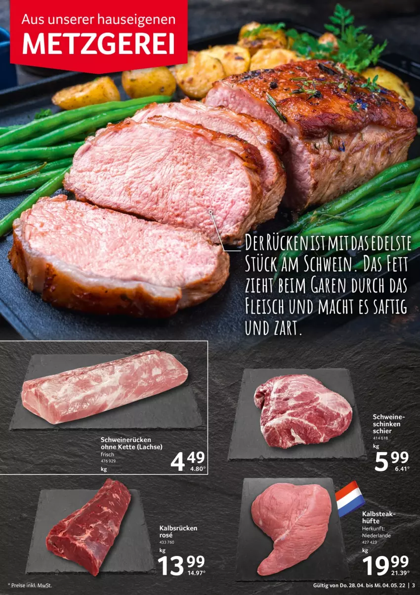 Aktueller Prospekt Selgros - Food - von 28.04 bis 04.05.2022 - strona 3 - produkty: eis, fleisch, Kette, lachs, mac, saft, schinken, schwein, schweine, schweinerücken, Ti, wein, weine