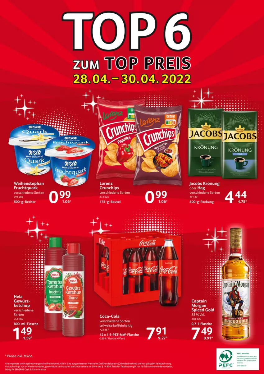 Aktueller Prospekt Selgros - Food - von 28.04 bis 04.05.2022 - strona 32 - produkty: angebot, angebote, Becher, Cap, chips, coca-cola, cola, crunchips, eis, flasche, gewürz, Hela, jacobs, jacobs krönung, ketchup, Kette, LG, mw-flasche, Rauch, reis, Ti, weihenstephan