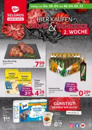 Gazetka promocyjna Selgros - Food - Gazetka - ważna od 04.05 do 04.05.2022 - strona 1 - produkty: flasche, hollandaise, honig, küche, Küchen, küchentücher, kuemmerling, LG, maracuja, marinade, merl, sauce, sauce hollandaise, spare ribs, thomy, Ti, tücher