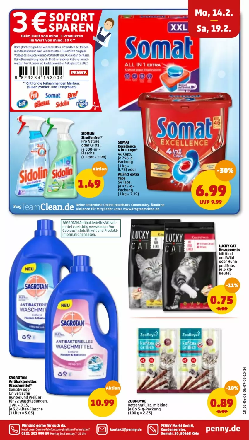 Aktueller Prospekt Penny - Prospekte - von 14.02 bis 19.02.2022 - strona 15 - produkty: beutel, bier, coupon, coupons, elle, ente, flasche, grill, natur, Rauch, reifen, rind, rwe, sagrotan, sidolin, sofortrabatt, Ti, waschmittel, Wild