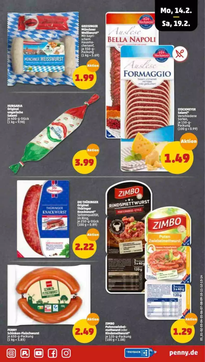 Aktueller Prospekt Penny - Prospekte - von 14.02 bis 19.02.2022 - strona 5 - produkty: elle, maggi, Mett, mettwurst, ring, salami, senf, Ti, wurst, zimbo