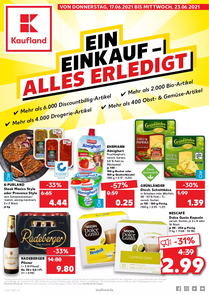 Aktueller Prospekt Kaufland - von 17.06 bis 23.06.2021 - strona 1