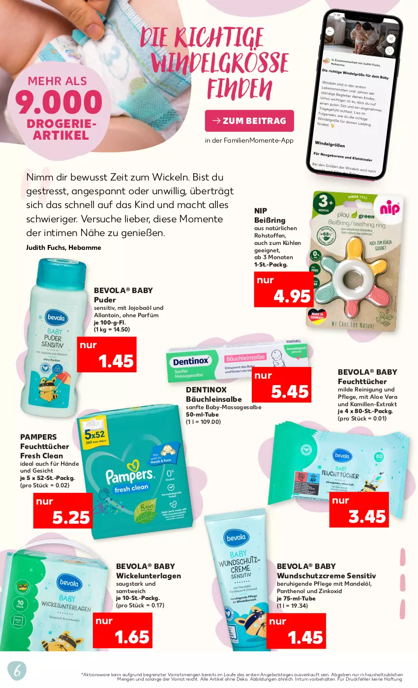 Aktueller Prospekt Kaufland - Das große Familiensortiment - von 10.10 bis 06.11.2024 - strona 6 - produkty: aloe vera, angebot, Baby Wundschutzcreme, creme, Dentinox, ente, feuchttücher, Kamill, kamille, LG, mac, mandel, Mandelöl, pampers, Panthenol, Reinigung, ring, Schutzcreme, Ti, tücher, WICK, Wickelunterlage, ZTE