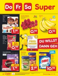 Gazetka promocyjna Netto Marken-Discount - Filial-Angebote - Gazetka - ważna od 26.11 do 26.11.2022 - strona 28 - produkty: asti, banane, bananen, barilla, beere, beeren, bestpreis, chips, crunchips, eis, erdnuss, himbeer, himbeere, himbeeren, kaffee, lorenz, lorenz crunchips, ndk, nuss, pesto, reis, Schal, Schale, senseo, Ti, usb, waschmittel