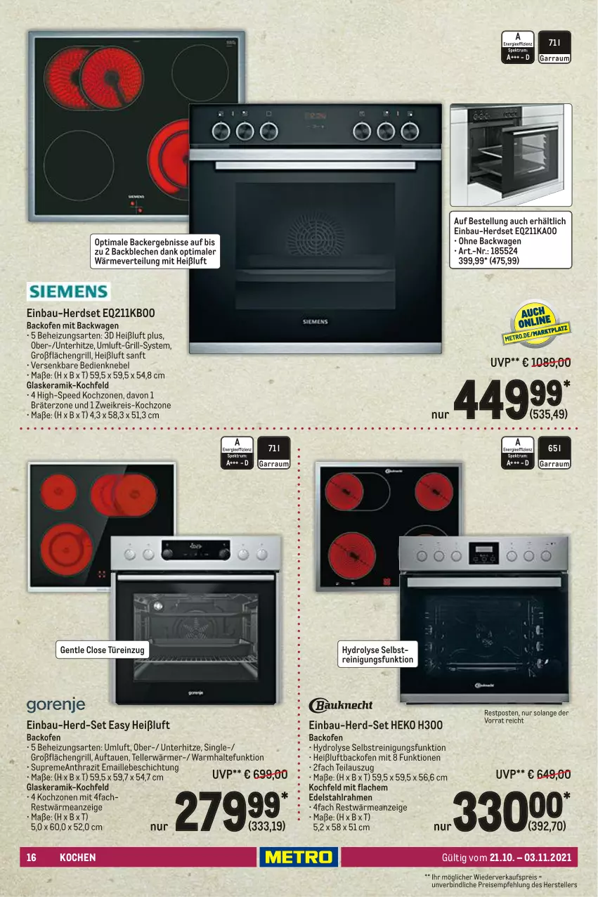 Aktueller Prospekt Metro - Kochen Spezial - von 21.10 bis 03.11.2021 - strona 16
