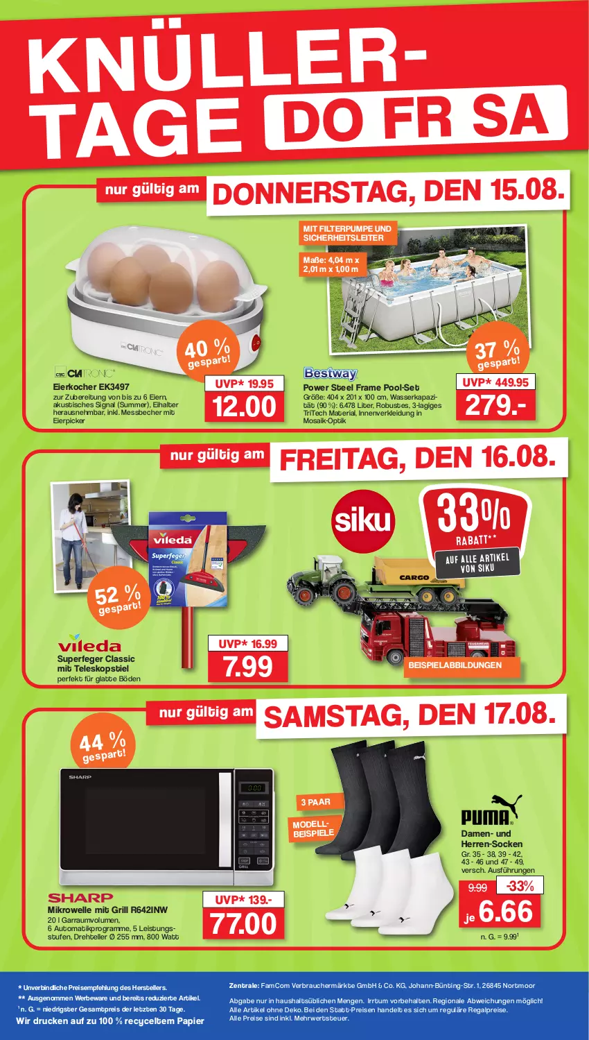 Aktueller Prospekt Famila - Prospekte - von 15.08 bis 17.08.2024 - strona 2 - produkty: auto, Becher, beispielabbildung, dell, eier, Eierkocher, Eierpicker, eis, elle, garraum, grill, herren-socken, kleid, Kleidung, Kocher, latte, Messbecher, mikrowelle, Mode, papier, pool, Rauch, regal, reis, Ria, rwe, Signal, socken, tee, Teleskop, teleskopstiel, teller, Ti, tisch, wasser, ZTE