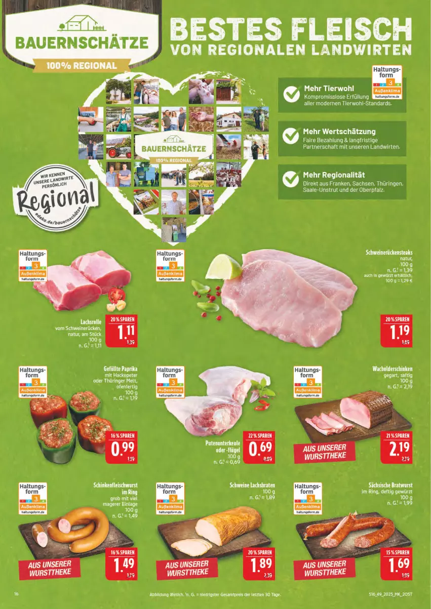 Aktueller Prospekt Marktkauf - Prospekt - von 30.11 bis 06.12.2025 - strona 16 - produkty: auer, Bau, Bauer, bratwurst, eis, ente, fleisch, gelee, gewürz, natur, Ofen, paprika, ring, saft, schinken, tee, Ti, wurst