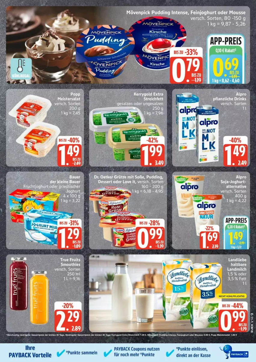 Aktueller Prospekt Edeka - Prospekte - von 27.04 bis 02.05.2026 - strona 13 - produkty: coupon, coupons, eis, feinjoghurt, joghur, joghurt, kerrygold, kerrygold extra, Meister, milch, mousse, payback, Popp, pudding, reis, salat, Ti, ZTE
