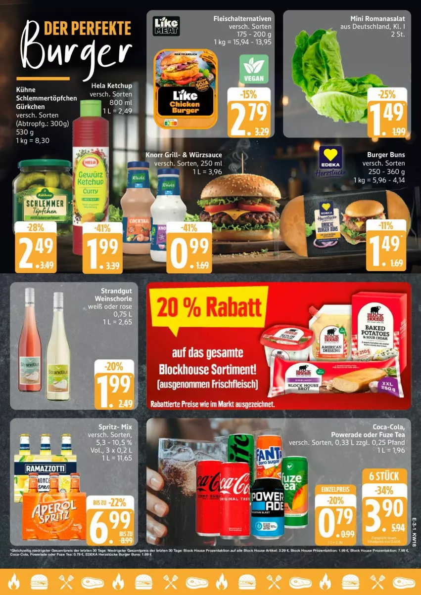Aktueller Prospekt Edeka - Prospekte - von 27.04 bis 02.05.2026 - strona 3 - produkty: burger, burger buns, coca-cola, cola, deka, eis, fleisch, fuze tea, Ti, ZTE
