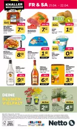 Gazetka promocyjna Netto - Woche 16 - Gazetka - ważna od 22.04 do 22.04.2023 - strona 32 - produkty: acer, alle artikel ohne dekoration, angebot, bio, blume, blumen, braten, butter, dekoration, eis, elle, ente, getränk, getränke, getränkepulver, grill, hüftsteak, hüftsteaks, Kaiser, kakao, Kalanchoe, Käse, kiwi, kokos, kokosnuss, likör, Malibu, nuss, orange, reis, Rostocker, sahne, schwein, schweine, Spezi, steak, steaks, Ti, topf, wein, weinbrand, weine, wilthener