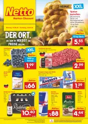 Gazetka promocyjna Netto Marken-Discount - Filial-Angebote - Gazetka - ważna od 24.09 do 24.09.2022 - strona 1 - produkty: angebot, beere, beeren, Berger, bestpreis, drink, eis, energy drink, fleisch, hackfleisch, hackfleisch gemischt, heidelbeere, heidelbeeren, kaffee, kartoffel, kartoffeln, knoppers, melitta, ndk, nordzucker, pils, pilsner, radeberger, radeberger pilsner, red bull, reis, riegel, rind, sac, Schal, Schale, schwein, speisekartoffeln, Ti, versandkostenfrei, wein, ZTE, zucker