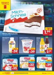 Gazetka promocyjna Netto Marken-Discount - Filial-Angebote - Gazetka - ważna od 24.09 do 24.09.2022 - strona 18 - produkty: Becher, bestpreis, direktsaft, ehrmann, eis, ferrero, frucht, früchte, fruchtjoghurt, Grießtraum, joghur, joghurt, kühlregal, landliebe, milch, Milchschnitte, Müller, müllermilch, ndk, regal, reis, saft, Ti, valensina, vanille, versandkostenfrei