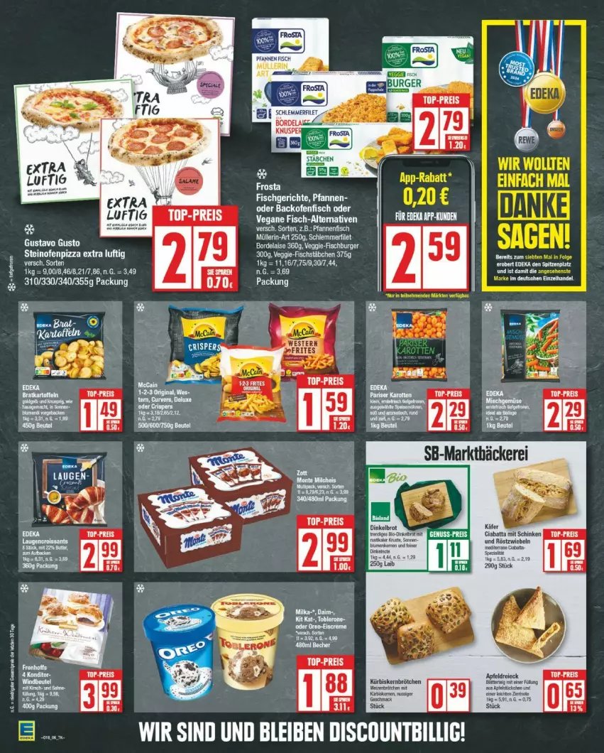 Aktueller Prospekt Edeka - Prospekte - von 29.04 bis 04.05.2024 - strona 6 - produkty: bier, brötchen, ciabatta, eier, eis, fisch, Kürbis, Kürbiskernbrötchen, pfanne, pfannen, reis, röstzwiebeln, schinken, tee, Ti, top-preis, wein, weine, zwiebel, zwiebeln