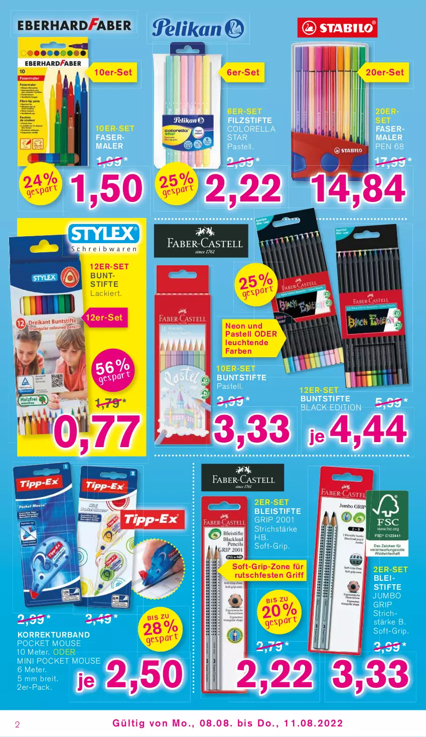 Aktueller Prospekt Kodi - Prospekte - von 06.08 bis 11.08.2022 - strona 2 - produkty: Bleistift, bleistifte, Brei, buntstifte, eis, fasermaler, jumbo, lack, Leuchte, leuchten, rel, stifte, Ti