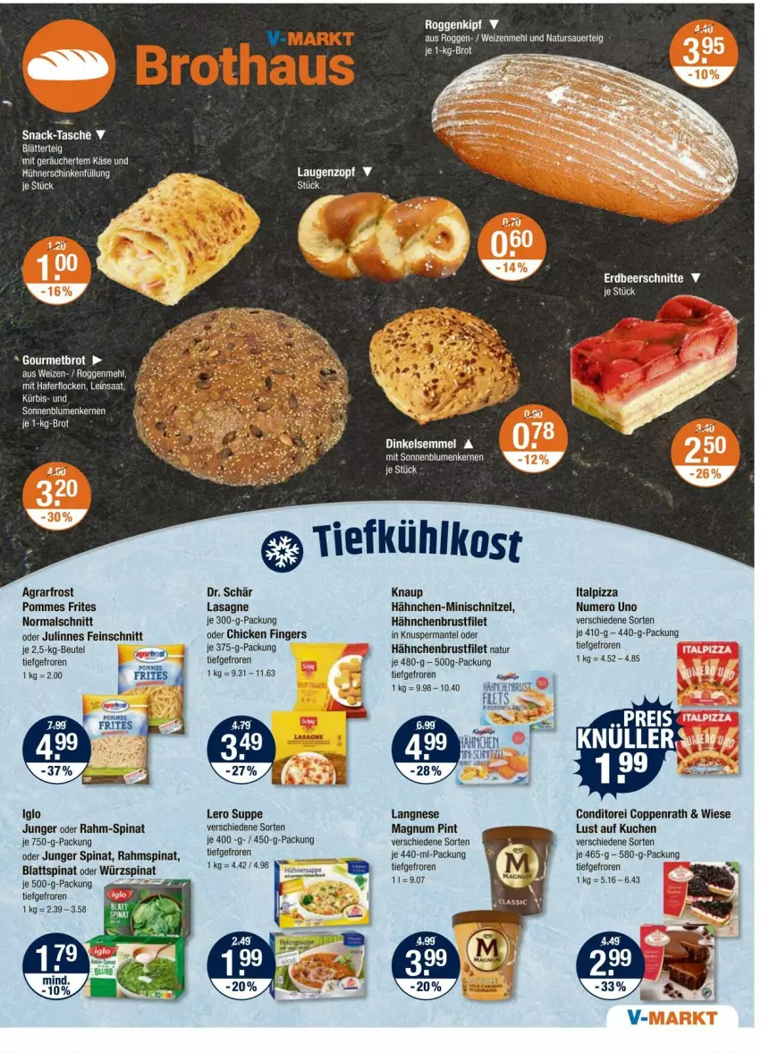 Aktueller Prospekt Vmarkt - Prospekte - von 28.08 bis 03.09.2025 - strona 5 - produkty: agrarfrost, beutel, blätterteig, blattspinat, blume, blumen, brot, brustfilet, coppenrath, eis, filet, hafer, haferflocken, hähnchenbrust, hähnchenbrustfilet, iglo, Käse, kuchen, langnese, lasagne, Lust auf Kuchen, magnum, Mantel, natur, pizza, pommes, Pommes Frites, rahm-spinat, schnitzel, snack, sonnenblume, sonnenblumen, Sonnenblumenkerne, sonnenblumenkernen, spinat, suppe, Tasche, tee, telefon, Ti