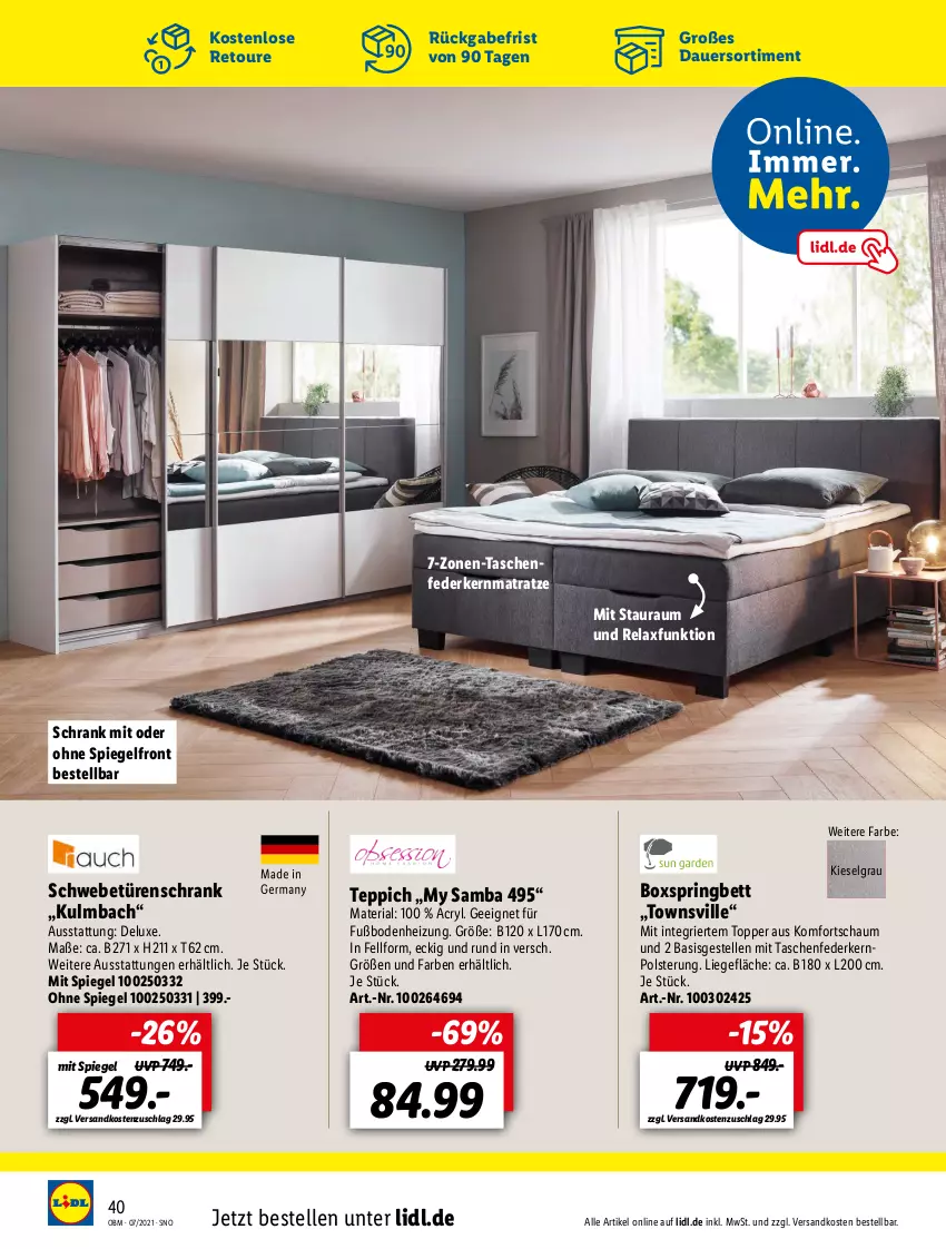 Aktueller Prospekt Lidl - Aktuelle Onlineshop-Highlights - von 01.07 bis 31.07.2021 - strona 40